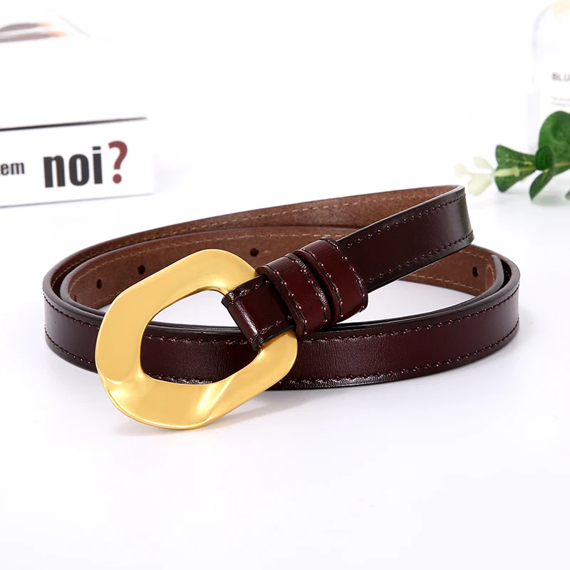 

Women Belt Retro Genuine Leather Luxury Belt Pinhole Buckle Jeans Female Waistband Designer High Quality Lady Belt Fashion New