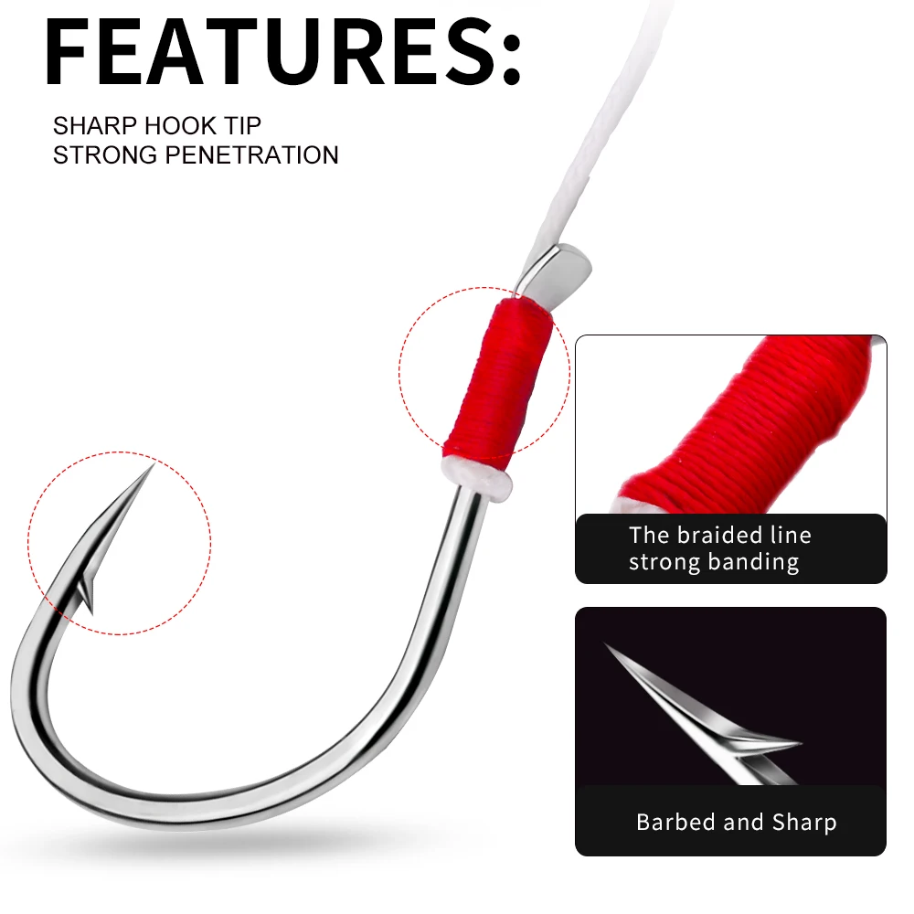 PROBEROS 2pcs Jigging Double Fishing Assist Hooks - High-Carbon Steel Hooks & Vertical Jigging Lures,Outdoor Fishing Accessories