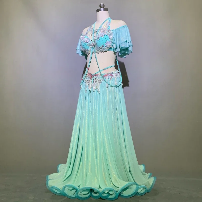 Customized Belly Dance Dress Ladies' Eastern Indian Egyptian Dance Performance Costume Big Skirt Opening Belly Dancing Bra