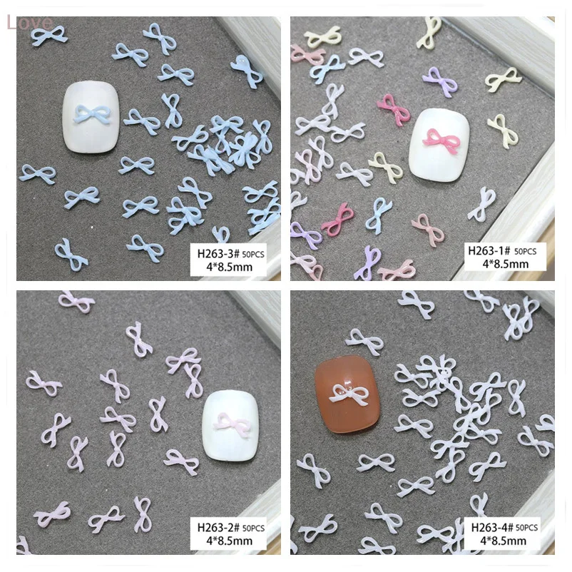 50 قطعة ثلاثية الأبعاد رائعة ربطة القوس فيونكة مسمار الفن السحر الراتنج الشريط Bowknot مجوهرات حجر الراين الديكور DIY بها بنفسك اكسسوارات مانيكير لوازم #1