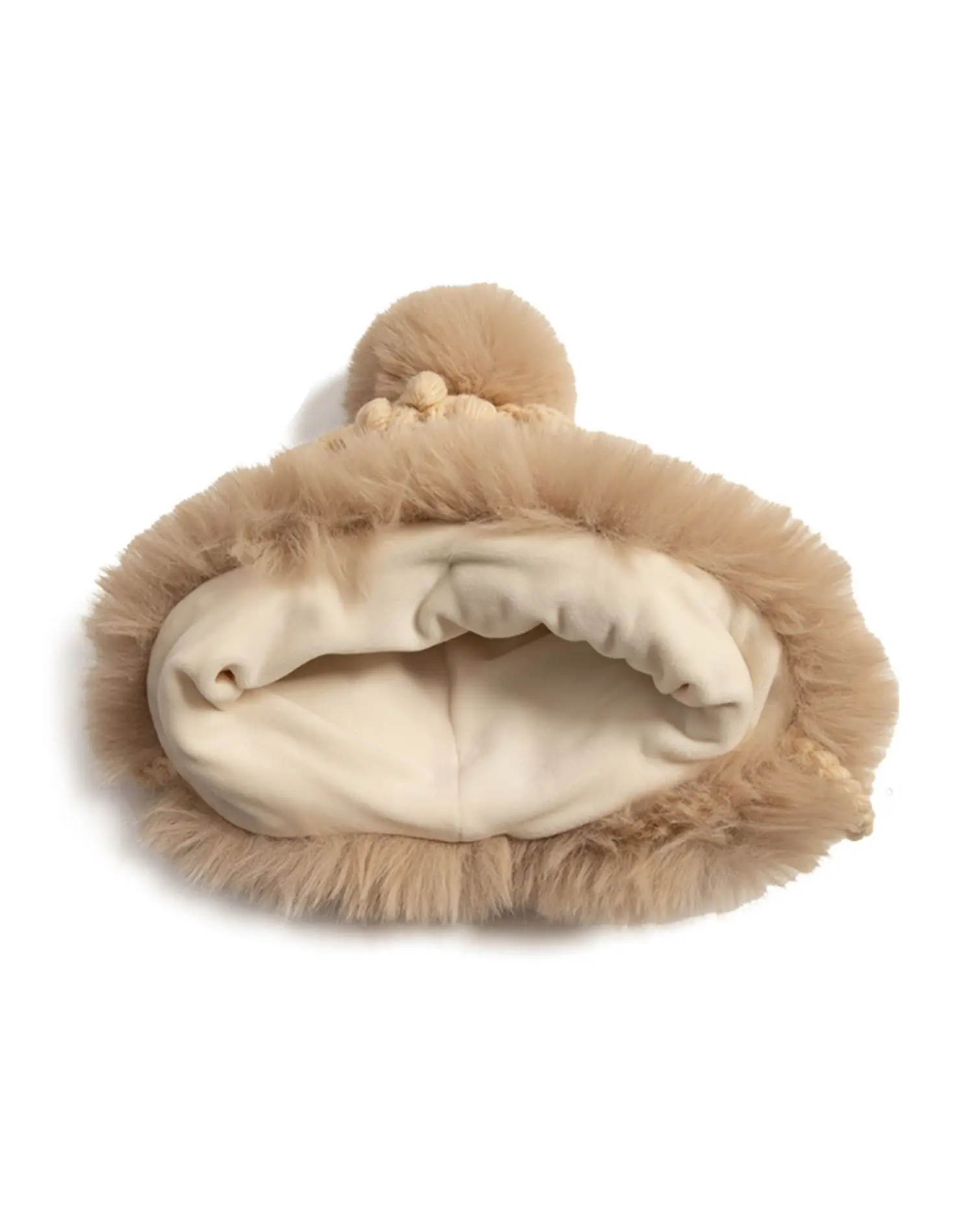 Kinder Winter Met Pluizige Wollen Oor Caps Hoge Kwaliteit Gebreide Muts Voor Meisjes Konijn Furball Warm Baby Ear Cap