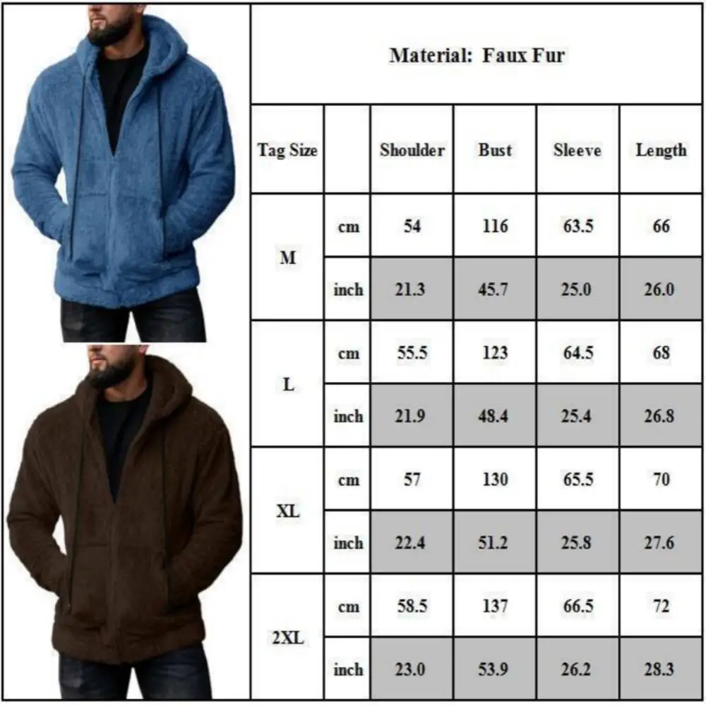 Autumn Winter Men Casual Fleece Cardigan Hooded Zipper Jacket Fashion Male Warm Streetwear Drawstring Hooded Sweater