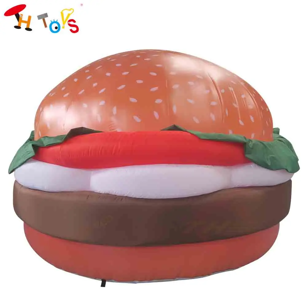 

Fast Shipping Giant Inflatable Hamburger Model Air Balloon Outdoor inflatable Burger Food Replica Balloon for Advertising