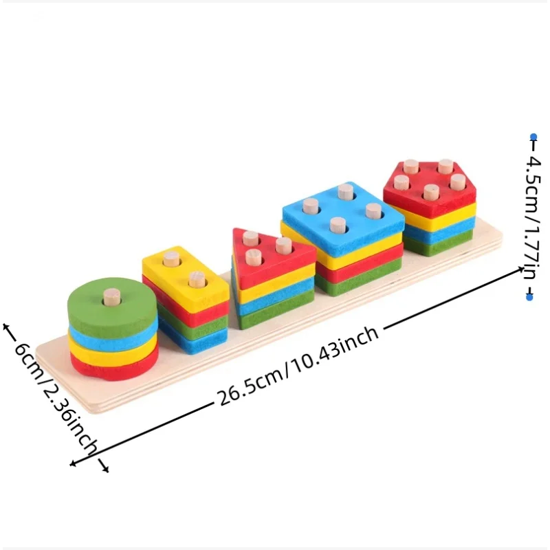 لعبة ألغاز هندسية خشبية للتعرف على الألوان مونتيسوري ، أشكال ، فرز ، مكدسة ، ألعاب للأطفال الصغار ، طفل ، تعليم ، في الهواء الطلق
