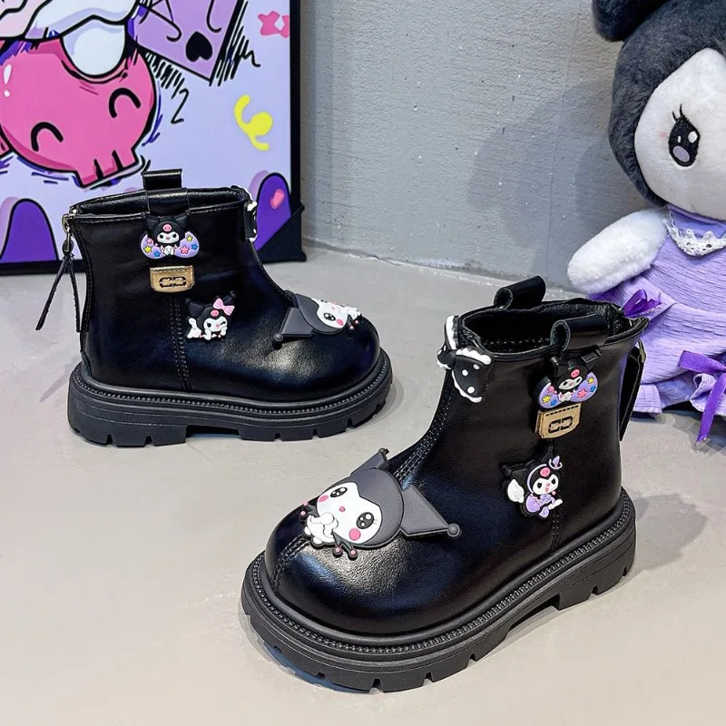 

Sweet Children Kuromi Anime Kawaii Sanrio Princess Soft Boots 2025 Cute Baby Short Boots Fashion Shoes Gifts for Gir'ls