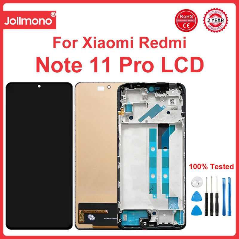 tft Screen for Xiaomi Redmi Note 11 Pro 2201116TG 2201116T Icd Display Digital Touch Screen with Frame for Redmi Note 11 Pro 5G