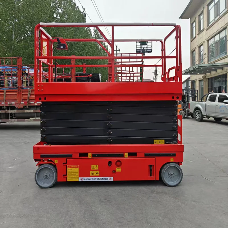 custom.Hydraulic Self-propelled Scissor Lift with Anti-slip Platform  CE Certified  Height 10m-14m  Maximum Load 320kg