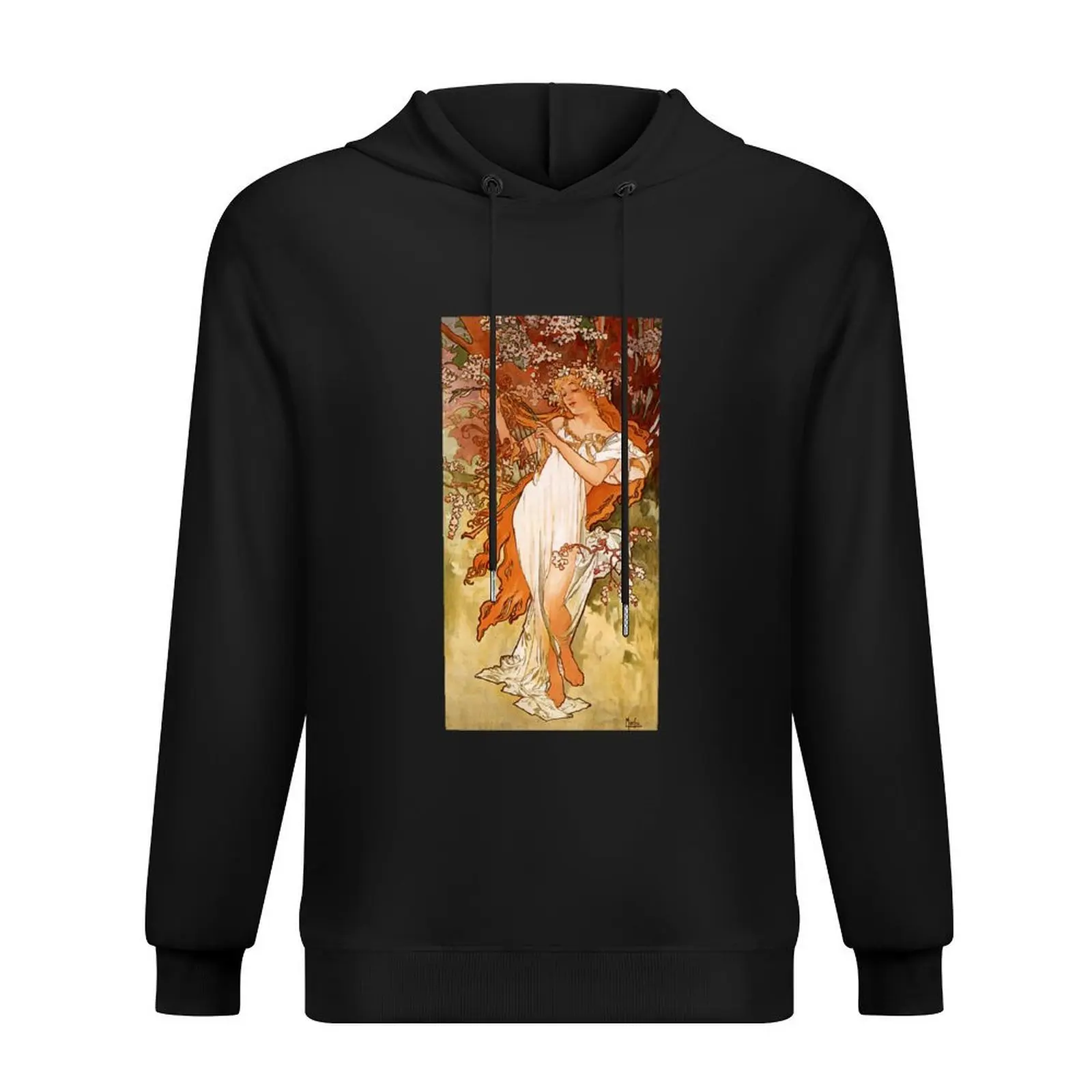 Vintage Alphonse Mucha - Spring 1896 Art Nouveau Hoodie men's autumn clothes male clothes anime clothing anime hoodie