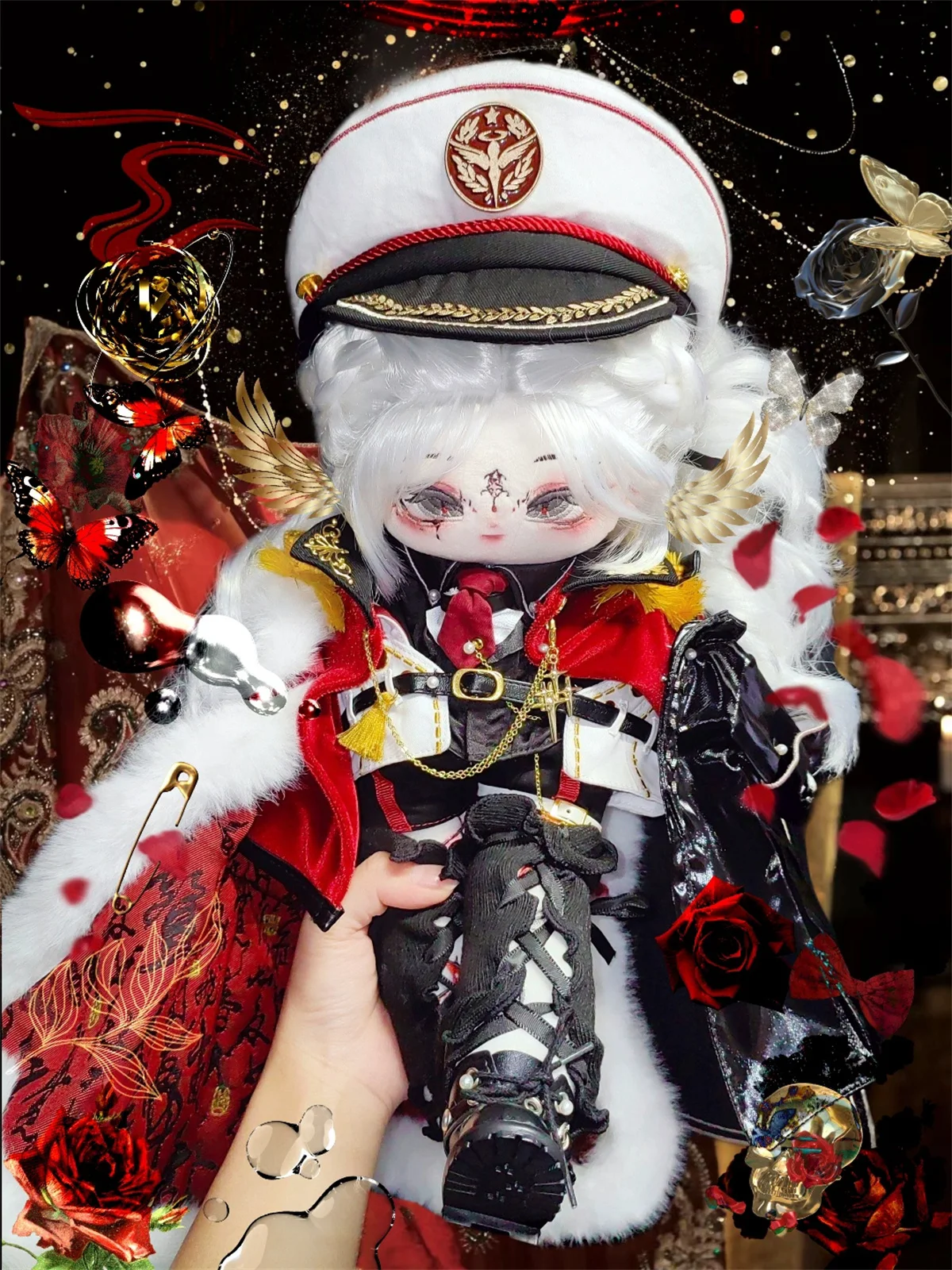 European Royal General Classical Elegant Prince Knight Chief Long Cloak for 20cm 30cmPlush Doll Clothes Clothing Costume DJ Dec