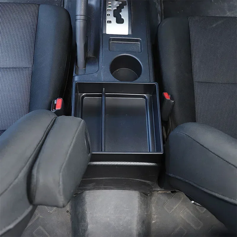 For Toyota FJ Cruiser 2007-2021 Car Center Console Armrest Box Plus Height Storage Box Car Interior Accessories ABS Black 1Pcs