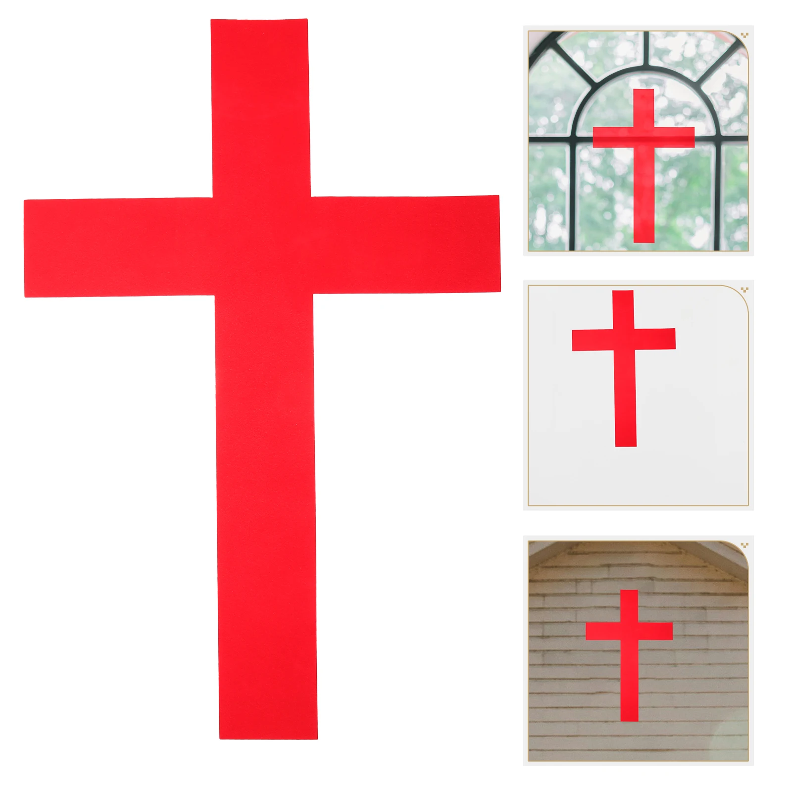 

Cross Wall Sticker 55x36cm Flocking Cloth Decor Peel DIY Decal Scripture Church Ornament Party Art Craft Sewing