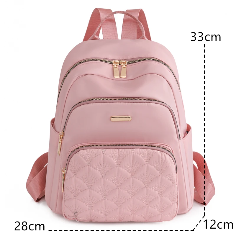 New Fashion Women Backpack Urban Casual Knapsack Trend Travel SolidColor Nylon Bag Waterproof Lightweight Female Bag Mochila Sac