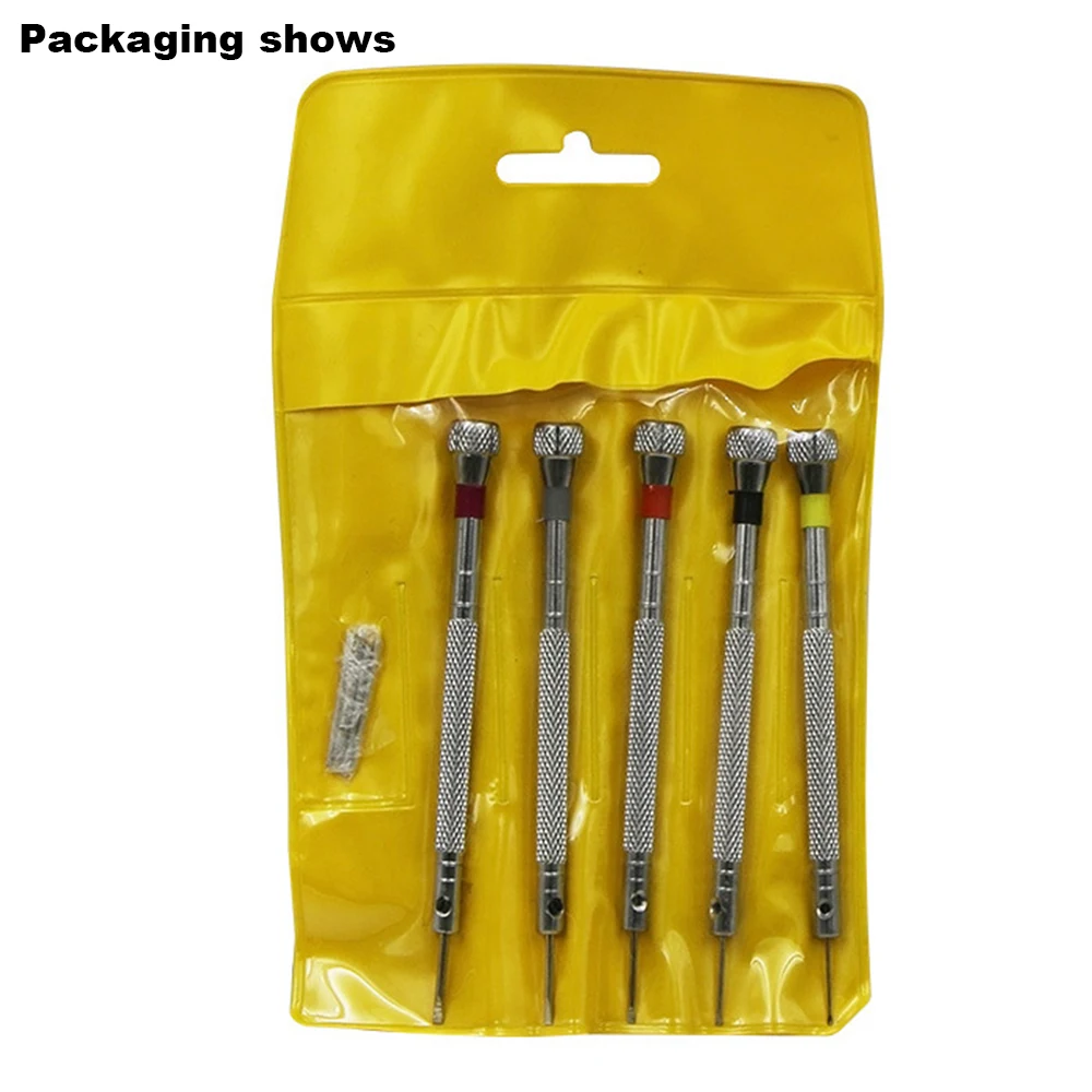 KLASSNUM 5pcs/set Mini Multi-Function Precision Screwdriver Set for Phone Watch Laptop Glasses With Replace Head Repairing Tools