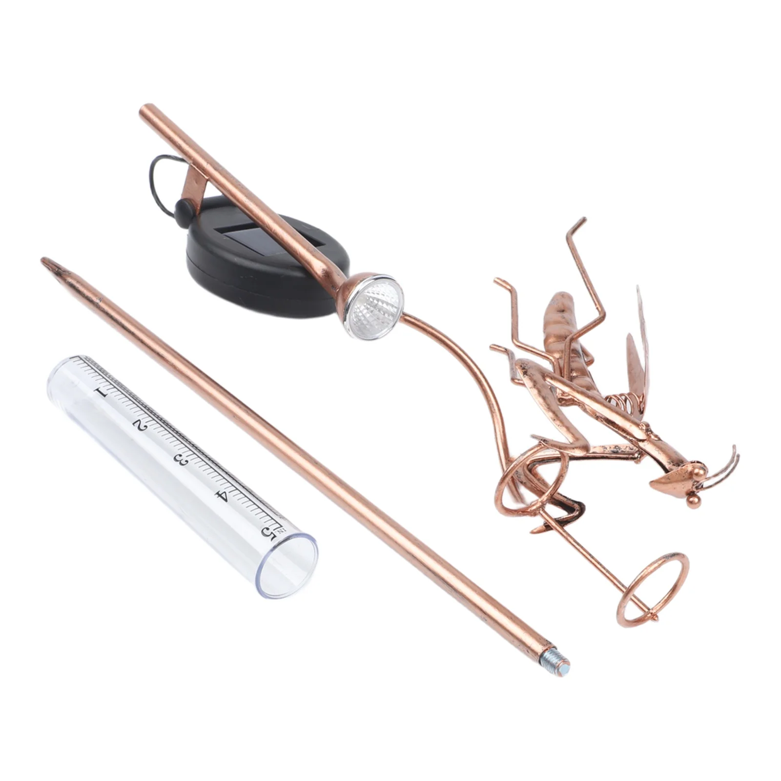 Sturdy Outdoor Measuring Device Patio Rain Gauge Metal Rain Gauge Built-in Light Design Large Measuring Capacity