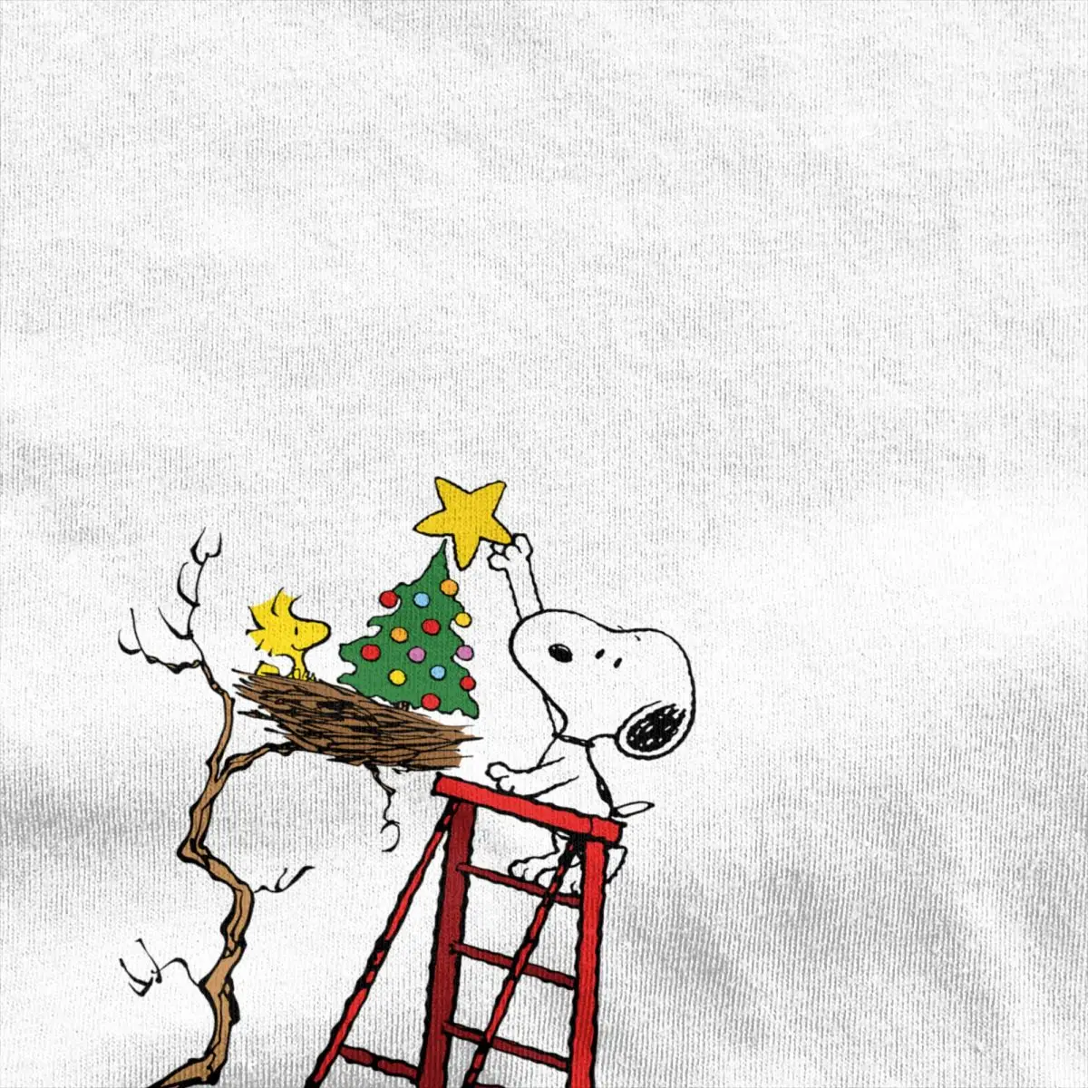 Men Women Peanuts Comic Snoopy Woodstock Christmas Tree T Shirts Accessories Joe Cool Cartoon 100% Cotton Tops  Tee Shirt