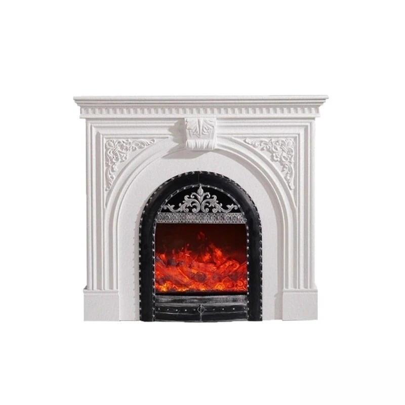 fireplace cabinet simulation heating fireplace, European-style carved retro porch decorative cabinet American homestay locker