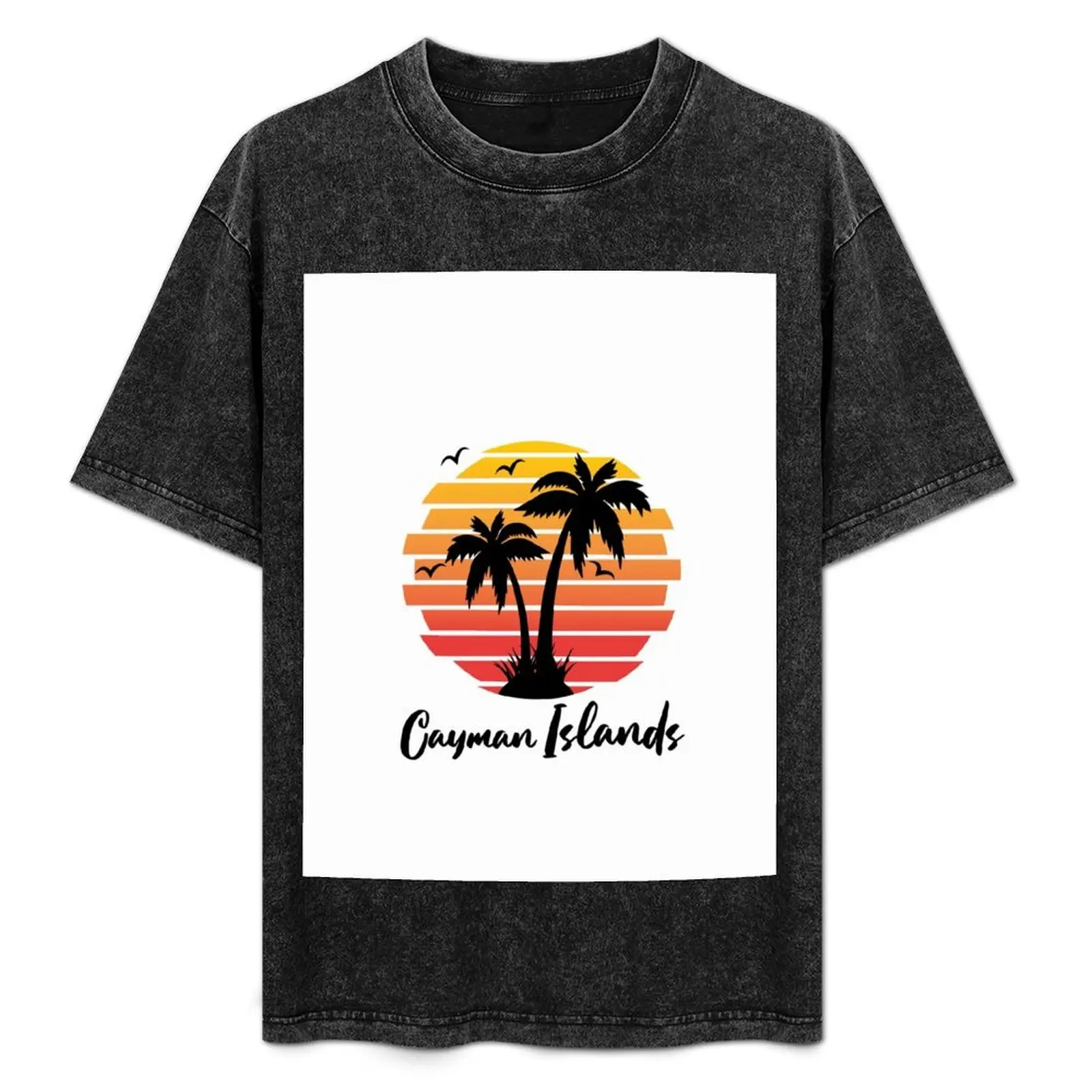 

Cayman Islands Tropical Sunny Scene T-Shirt Simple Casual Short Sleeve Cotton T-Shirt