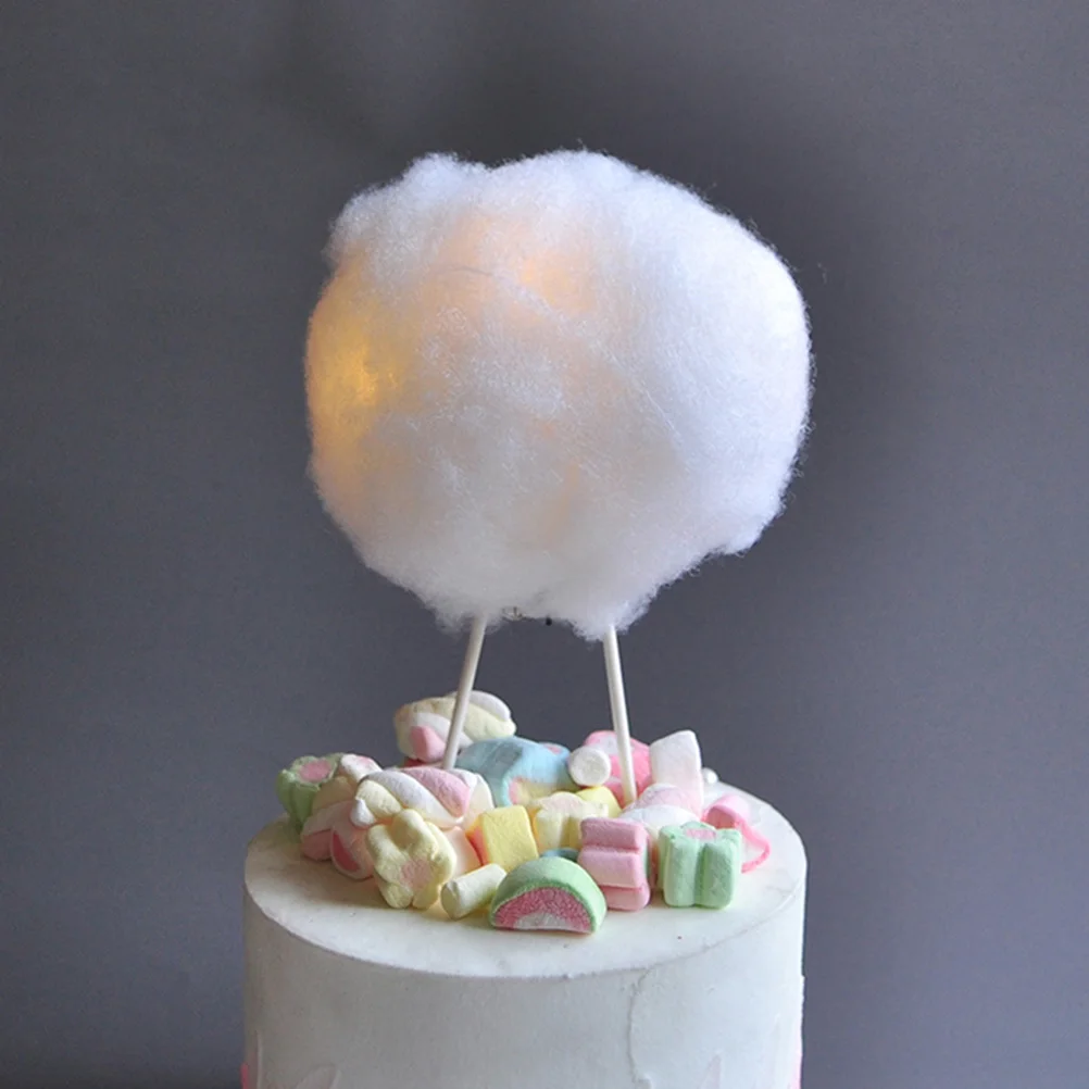 

2Pcs Glowing Cloud Cake Toppers Luminous DIY Birthday Party Cupcake Decoration Dessert Picks Party Cake Toppers