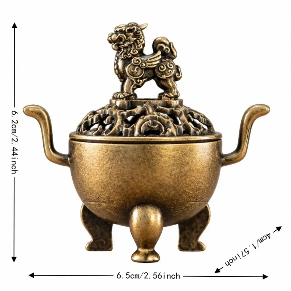 Alloy Incense Burner Animal Figurine 3/4 Legs Incense Accessories Chinese Style Hollow Out Incense Holder Desktop Ornament