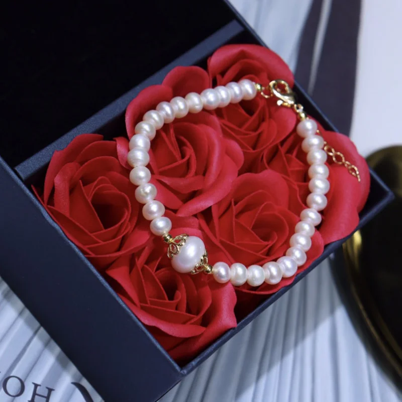 

Браслет из пресноводного жемчуга, белый 9-10 мм, нишевый дизайн, свежие модные универсальные ювелирные изделия в форме руки