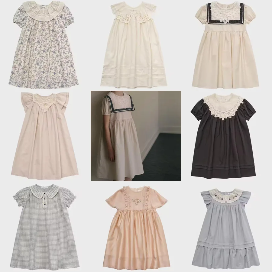 

Предзаказ (отгрузка с марта) 2026 LOU Летнее детское платье для девочек с вышивкой, цветочным принтом, хлопковое, с вышивкой в технике смокинг, детская одежда