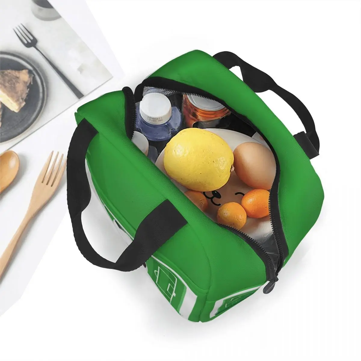 Soccer Football Insulated Lunch Bag Thermal Bag Reusable Balls Sports Portable Tote Lunch Box Men Women School Picnic