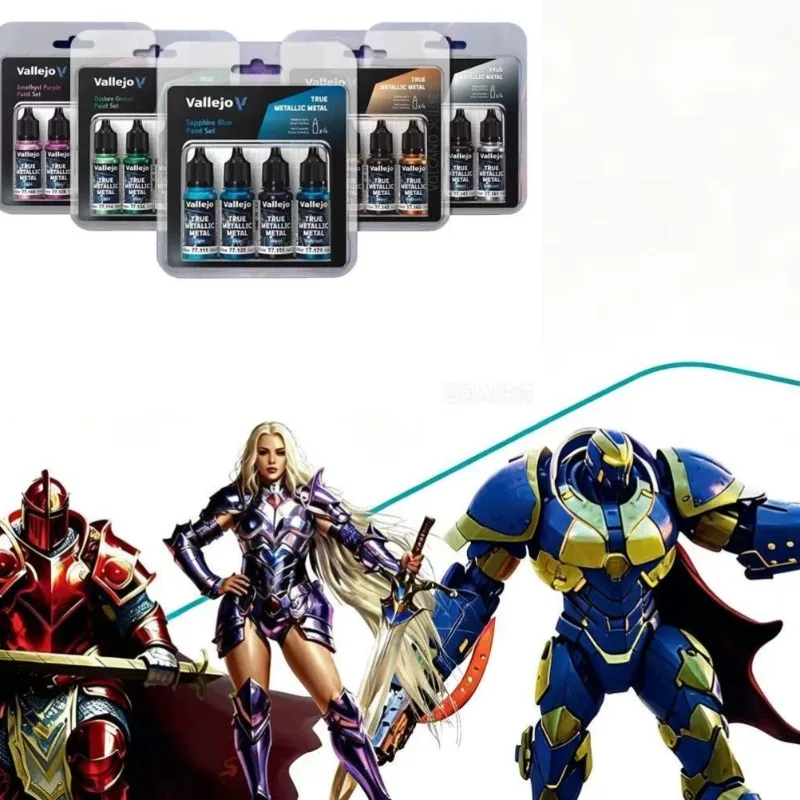 

Water-based Metallic Paint Set of 4 Colors/18ml Game Paint Model Coloring Craft Pigments Figure/figurine/hand-painted Paint