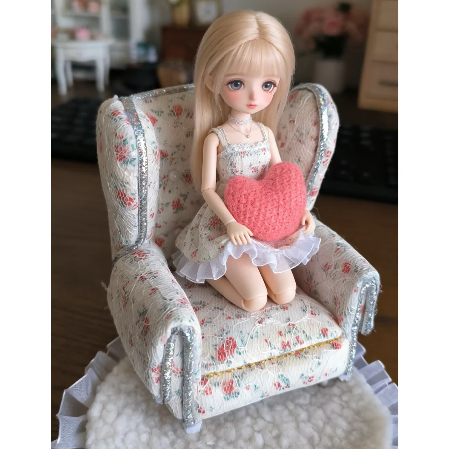 

Мини-диван, кресло, тканевый диван, игрушка, цветочный диван для кукольного дома, мебель для ролевых игр, аксессуары, детский миниатюрный диван Bjd Ob11