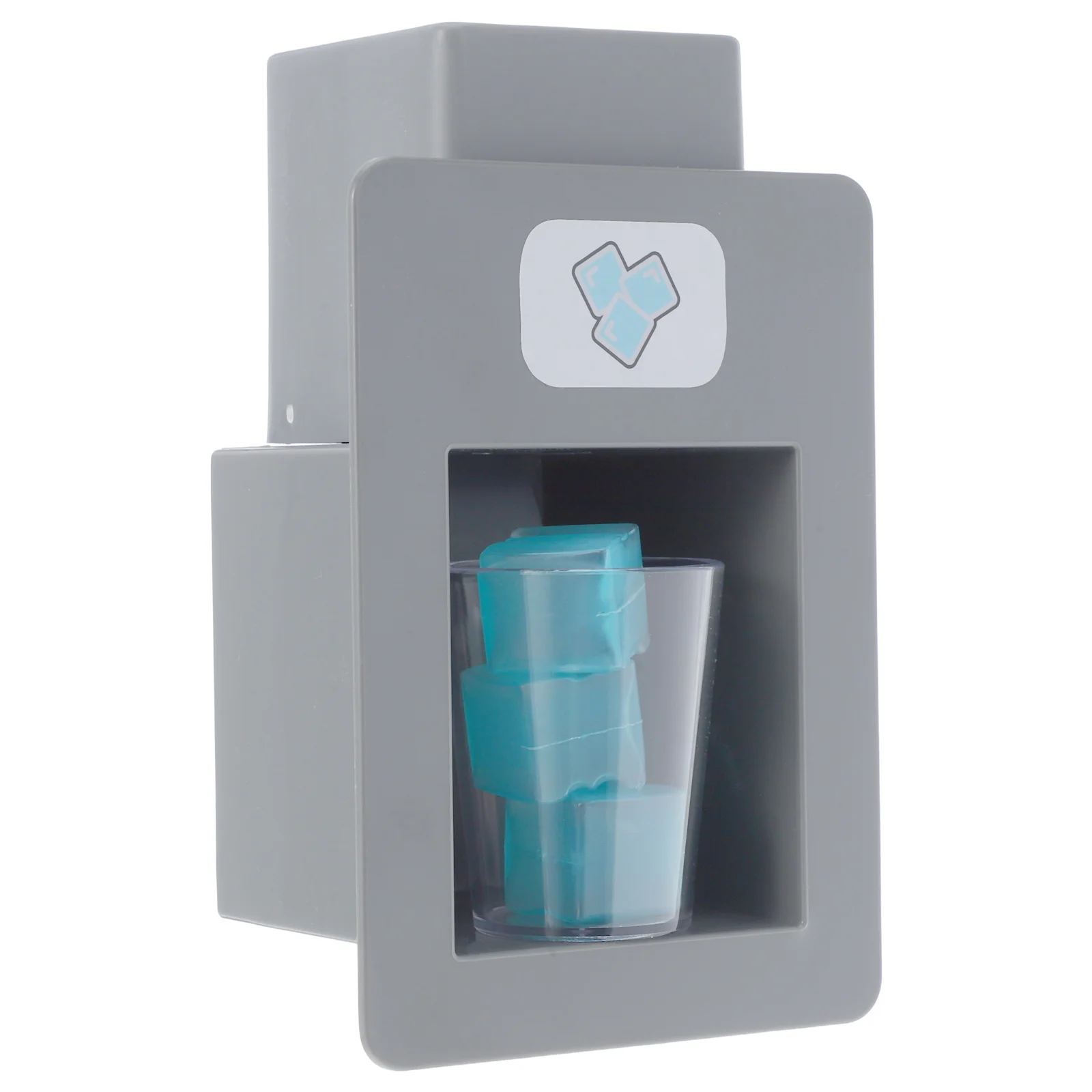 น้ำแข็งจำลองสีเทาสมจริง อุปกรณ์ครัวของเล่น น้ำแข็งก้อนแบบมีปฏิสัมพันธ์ในแก้ว