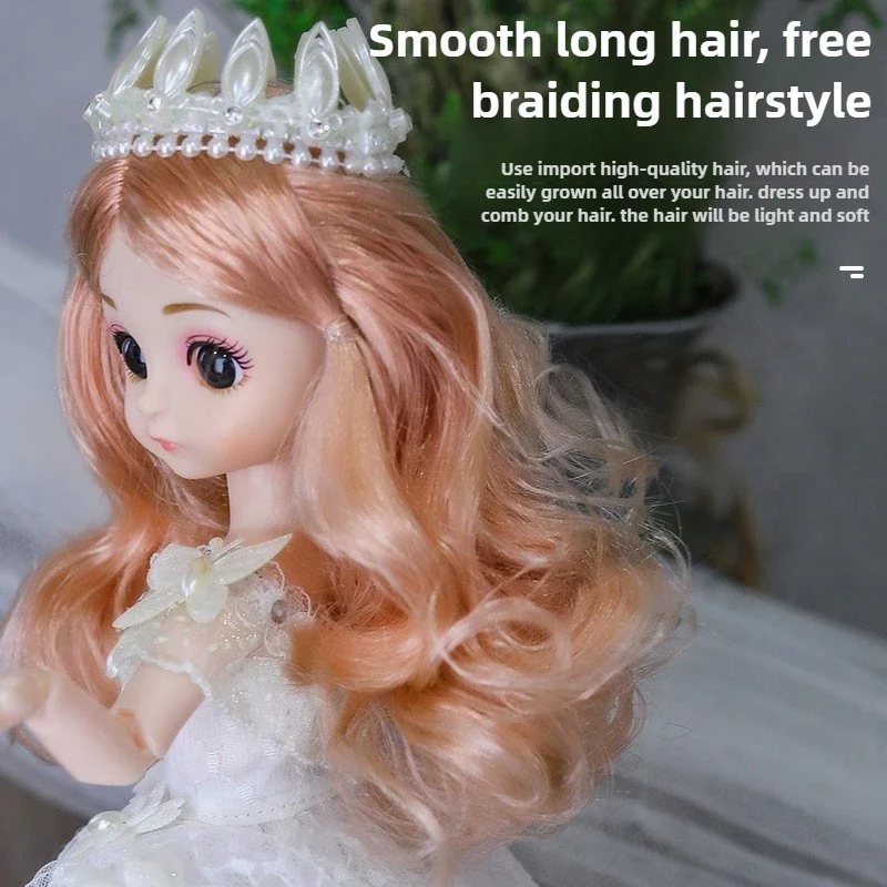 30cm 1/6 BJD Doll Princess Doll Dress Up Kids Toy with Clothes Shoes Movable 20 Joints Cute Sweet Face Child Girl Birthday Gift