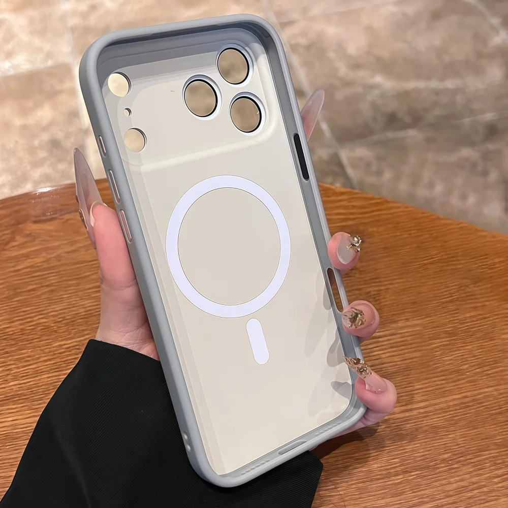 公式マグネット式マット仕上げ MagSafe対応 iPhone 17 Pro/16 Pro Max用ケース ガラスレンズ保護 シリコンバンパー 耐衝撃カバー