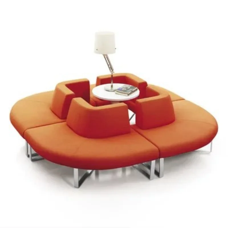 Minimalist combination curved circular hotel waiting area semi-curved reception area sofa