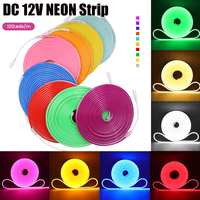 DC 12V Neon Strip Waterproof 2835 120Leds/M Home Garden Decor White/Blue/Pink/Yellow/Red/Green Flexible Ribbion Rope LED Strip