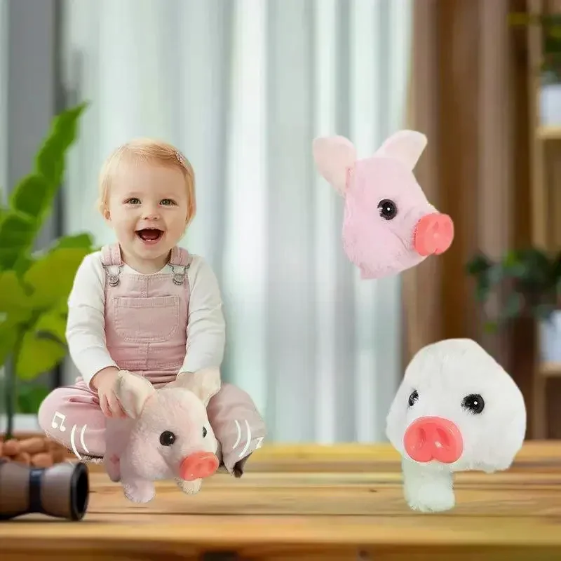 Jouet réaliste en peluche de porcelets électriques simulés, peut marcher des aboiements, jouets électroniques pour animaux de compagnie, cadeaux mignons pour enfants