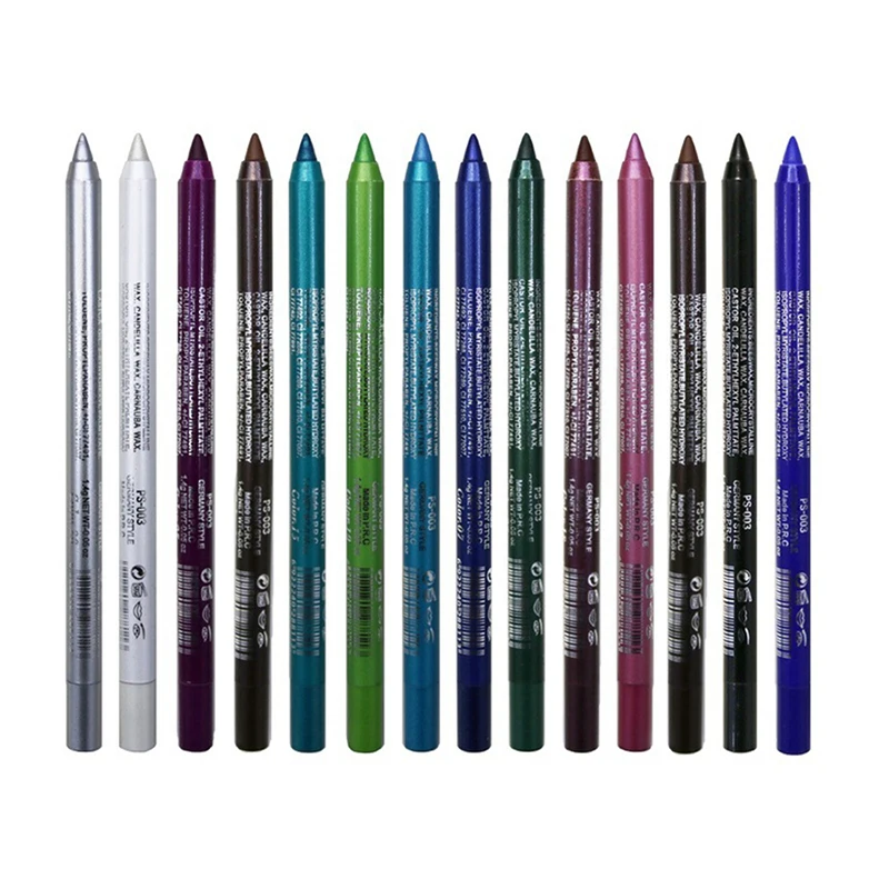 14 Color Eye Liner Pen Colored Eyeliner Waterproof Makeup Tools Blue Red Green White Gold Brown Eye Cosmestics