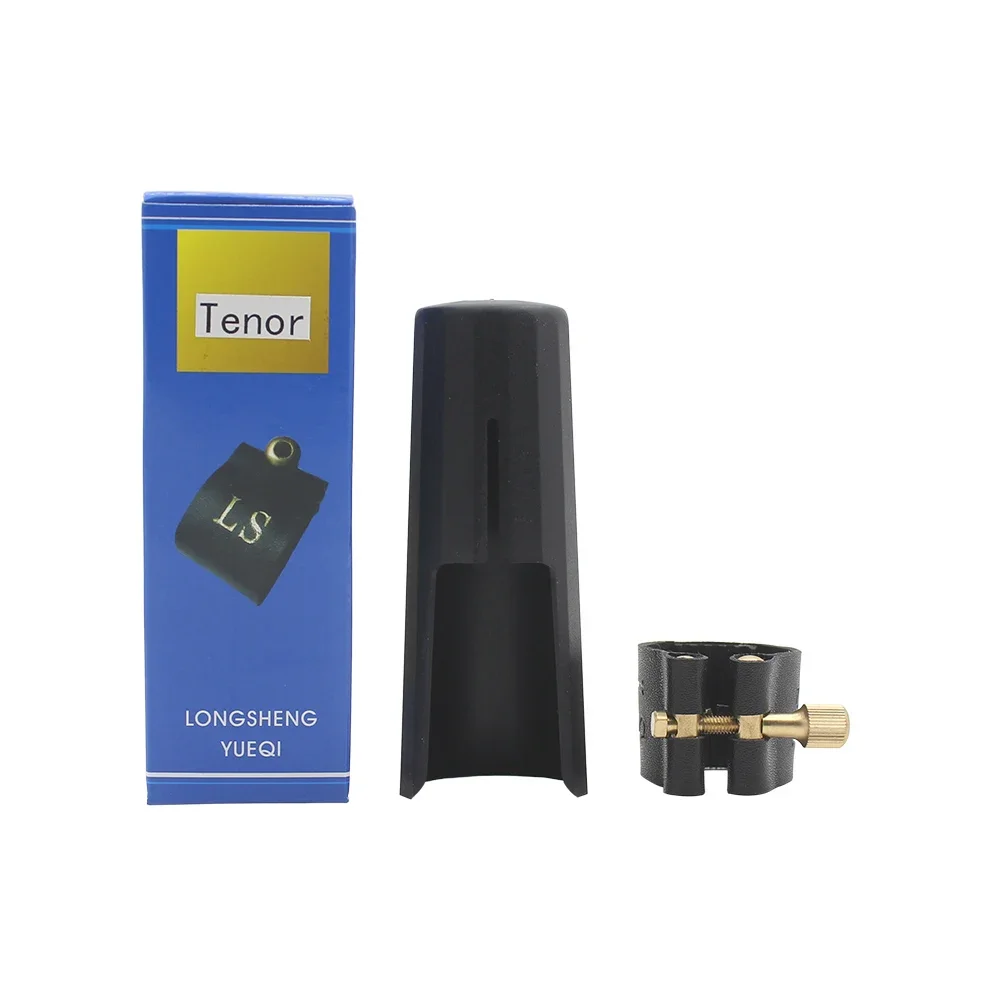 Saxophon Mundstück Ligatur Verschluss Clip Alto Tenor Sopran Sax Leder Abdeckung Klemme ABS Kappe Holzblasinstrument Zubehör – Detail 2