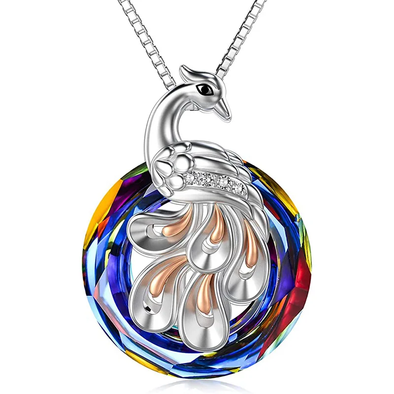 

Dainty Phoenix Pendant Necklace for Women Delicate Colorful Crystal Phoenix Bird Necklace Engagement Exquisite Jewelry Gifts