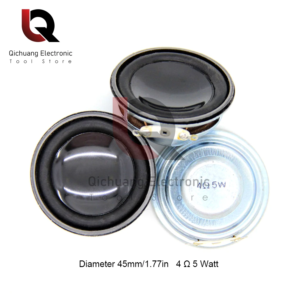 2Pcs 45mm Audio Portable Speakers 4Ohm 5W Full Range Speaker Mini Audio Portable horn DIY Stereo Home Theater Woofer Loudspeaker