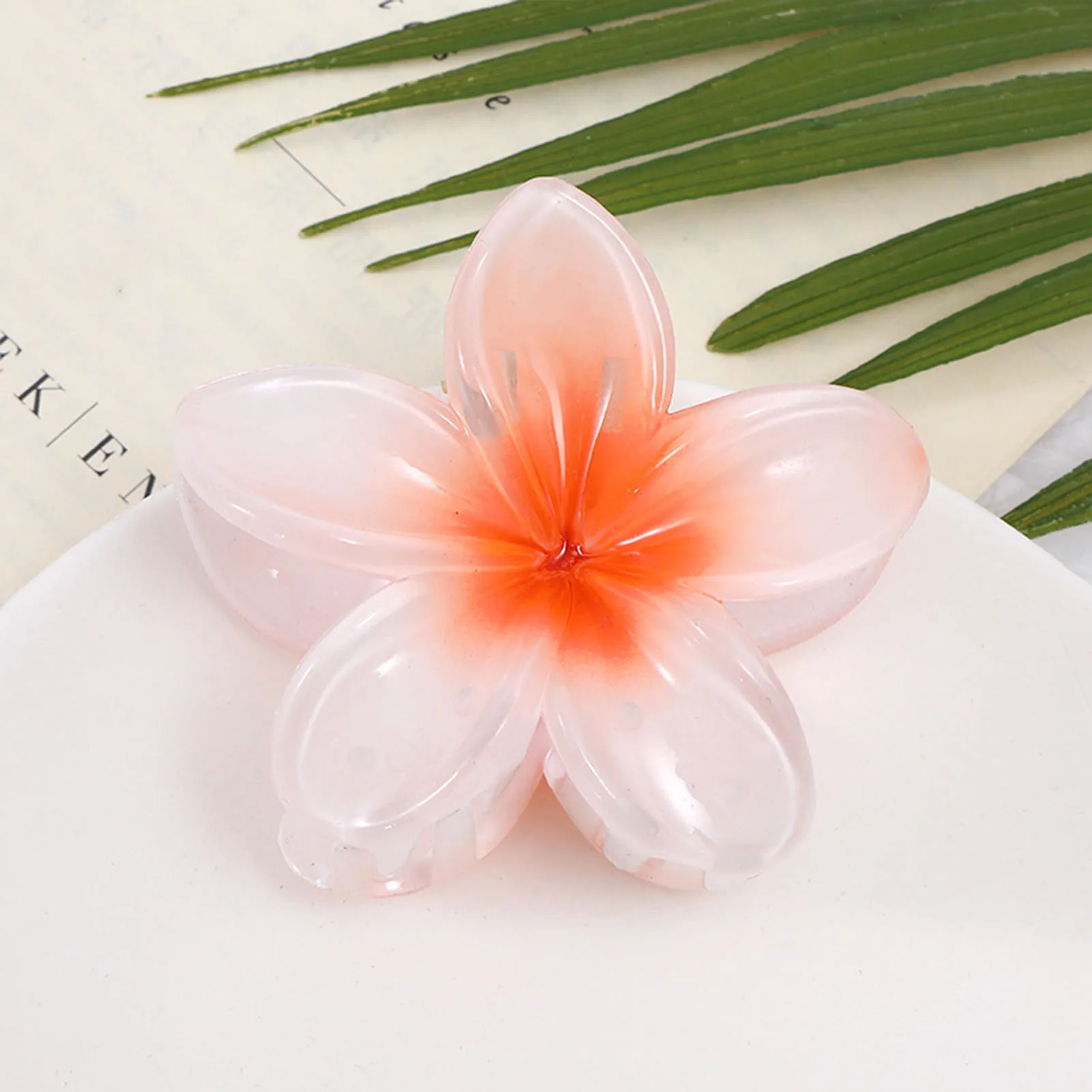 Simulated Bauhinia Flower Ponytail Claw Strong Hold Hair Clamps Nonslip Hair Barrettes Hair Accessories for Woman and Girls