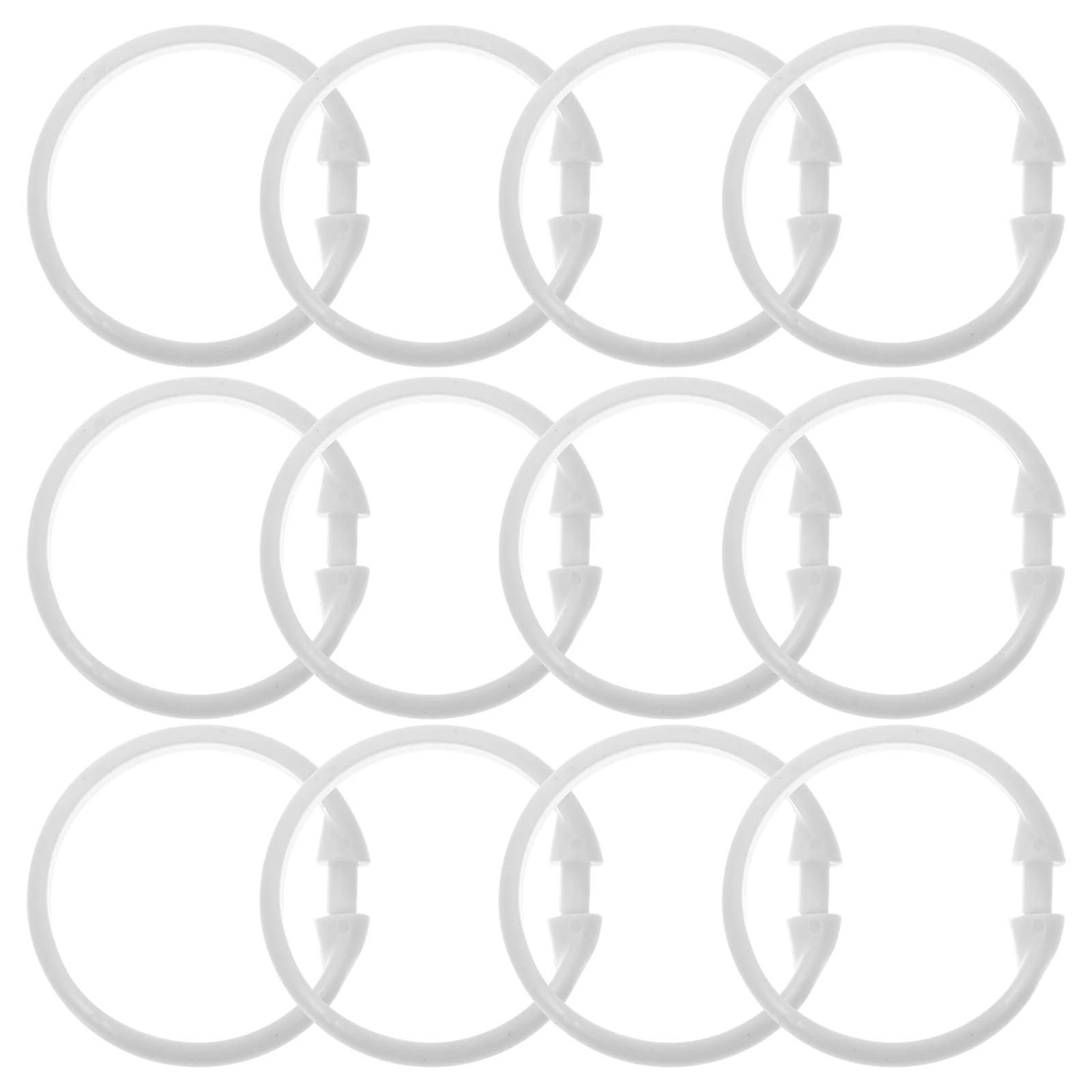 12 Pcs Lightweight Plastic Hooks Shower Curtain Rings Smooth Gliding Bath Drape Clip Home Decor Accessories