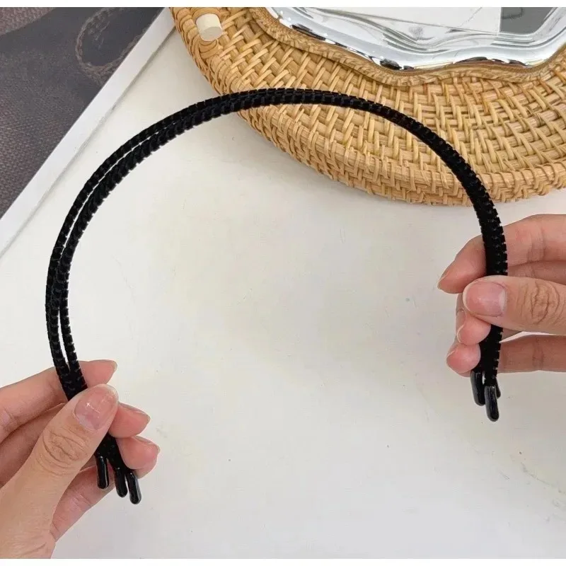 20PC 5mm Versatile Black Velvet Wrapped Hairband for Girls Korean Simple Classic DIY Thin Headband Face Washing Hair Accessory - view 6
