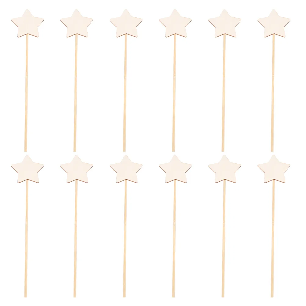 12 قطعة من عصي الجنية الخشبية غير المكتملة للأطفال مجموعة أدوات الرسم اليدوية هدية إبداعية خرافية للديكور