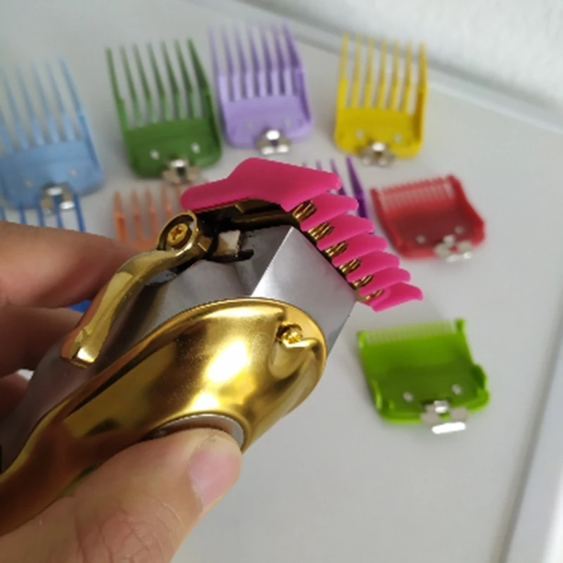 10Pcs for WAHL Colorful Guide Comb Multiple Sizes Metal Limited Combs Hair Clipper Cutting Tool