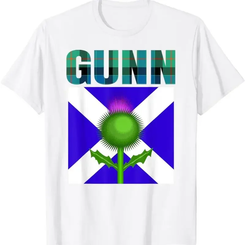 Clan Gunn Tartan Schottisches Familiennamen-T-Shirt, Stolz auf Schottland