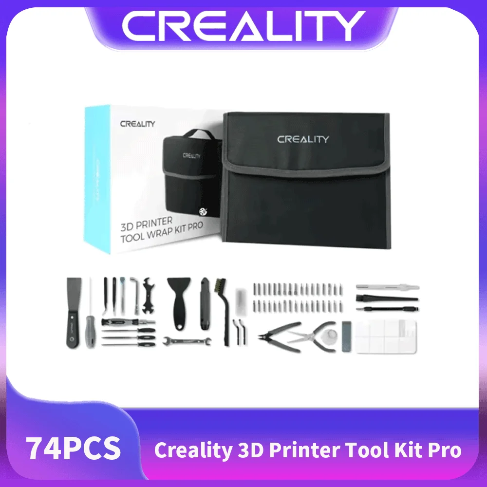 

Creality Official 3D Printer Tools Kit, 74 Pcs in 1 3D Printing Tool Wrap Kit 3D printer repair accessories