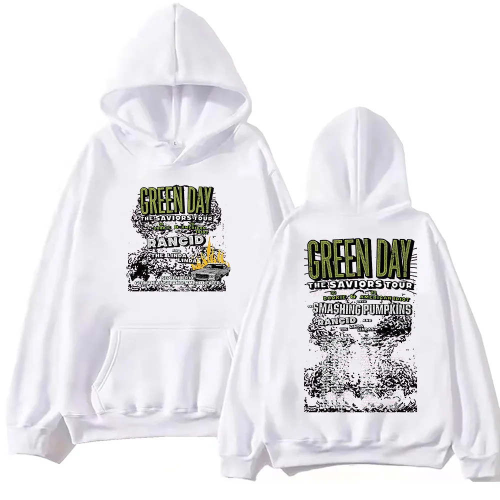 Green Day The Saviors Smashing Pumpkins 2024 Tour Hoodie Harajuku Hip Hop Pullover Tops Sweatshirt Fans Gift Tops