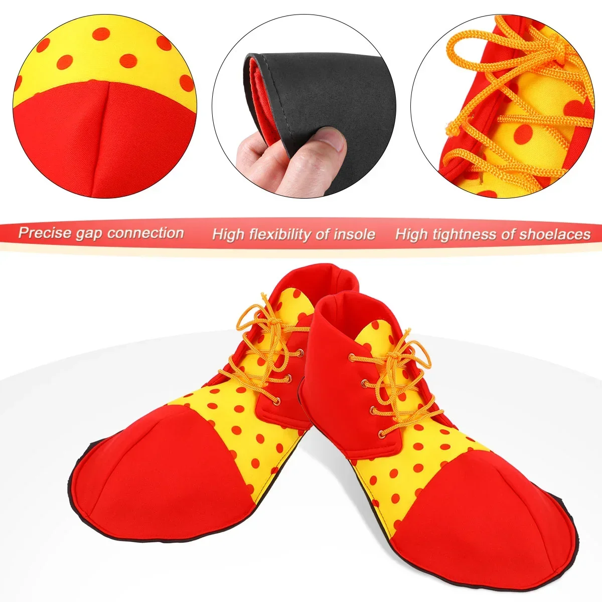 Zapatos de payaso arcoíris para hombres y mujeres, sandalias marrones, accesorios LYus, rouge, gran disfraz de Halloween
