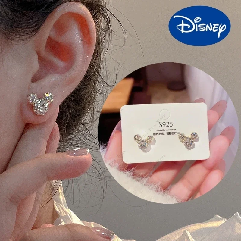 Disney Mickey Mouse Oorbellen S925 Sterling Zilveren Naald Eenvoudige Hoge Kwaliteit Oorbel Vrouwelijke Sieraden Mode Accessorie Cadeau