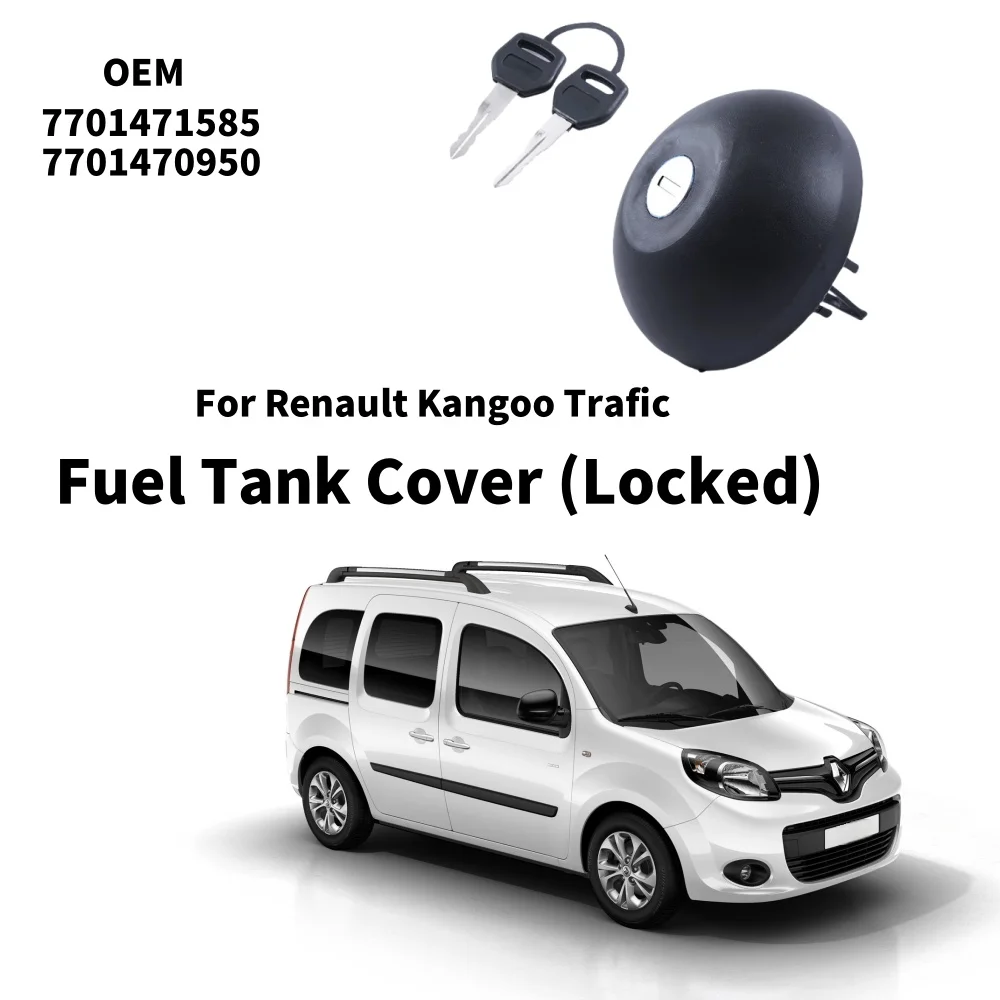 Juego de tapas de tanque de combustible (gasolina/diésel) con bloqueo para Renault Kangoo Trafic 7701471585 - Reemplazo de tapas interiores de tanque de coche
