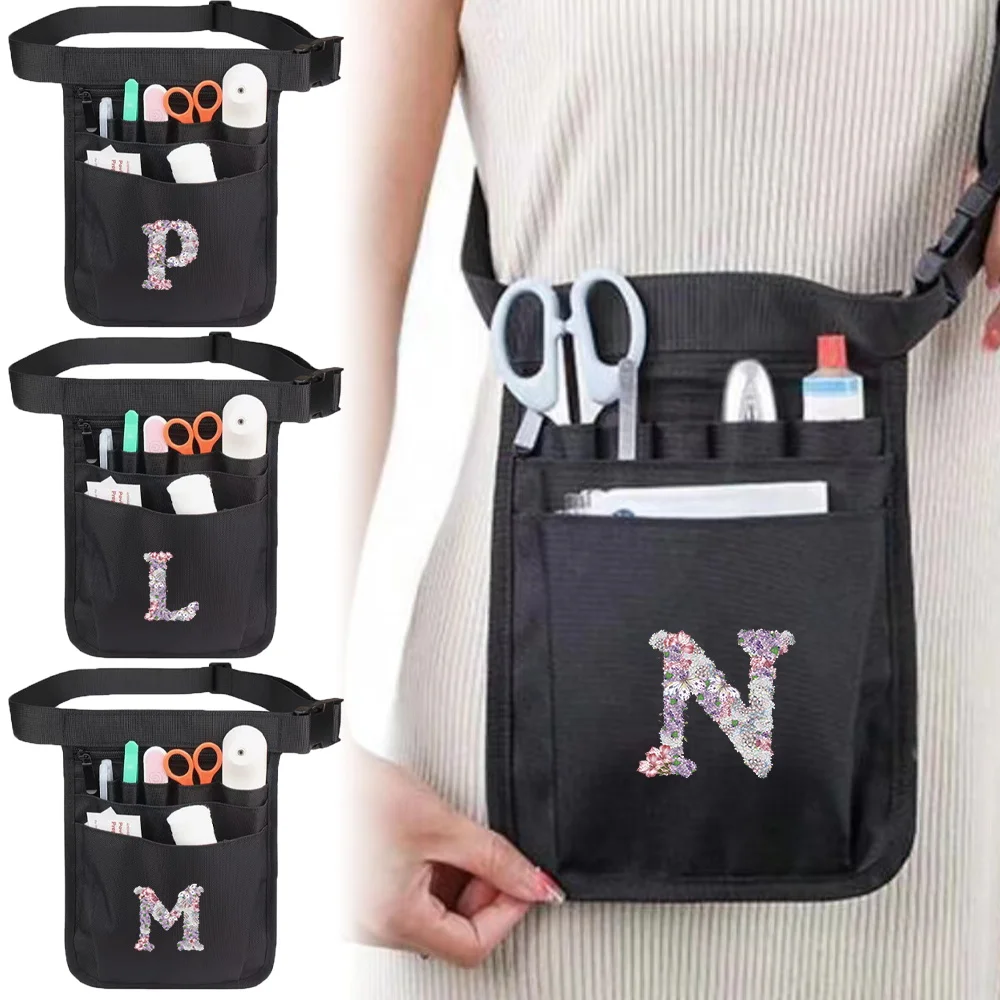 Multi Functional Tool Waist Bag Nylon Material Accessories Nurse Bags Medical Supplies Storage Rose Flower Series Waist Bags